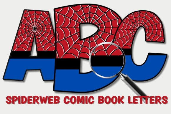 Download SPIDERWEB COMIC BOOK ALPHABET PNG SET - Alphabet Collection