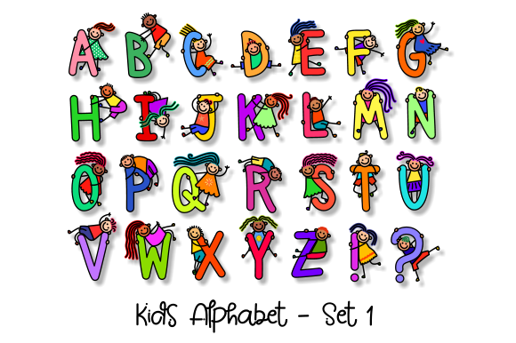 Download Uppercase Kids Alphabet Clipart Set 1 - Alphabet Collection