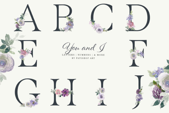 Download Watercolor Floral Alphabet Embellished - Alphabet Collection