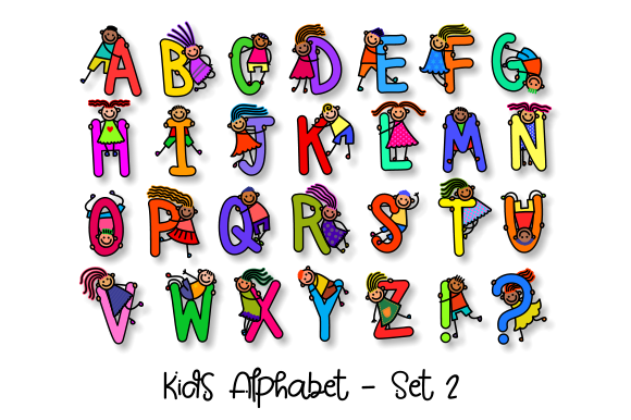 Download Uppercase Kids Alphabet Clipart Set 2 - Alphabet Collection