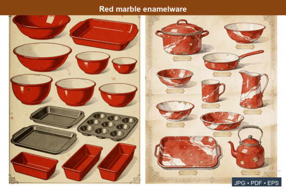 Download Red Marble Enamelware - Premium Resources