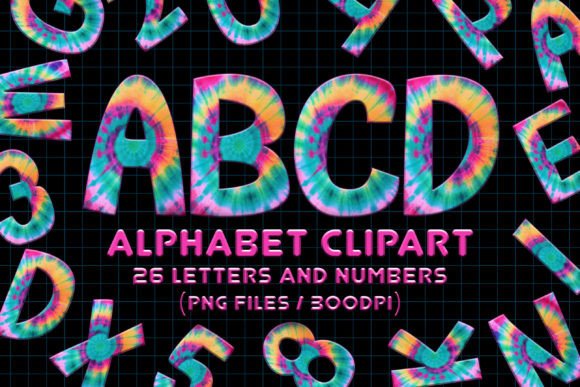Download Tie Dye Alphabet Letters Sublimation - Alphabet Collection