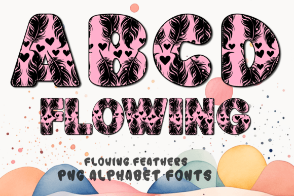 Download Flowing Feathers Alphabet Fonts - Alphabet Collection